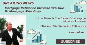 Mortgage Refinance Increase 15% Due To Mortgage Rate Drop