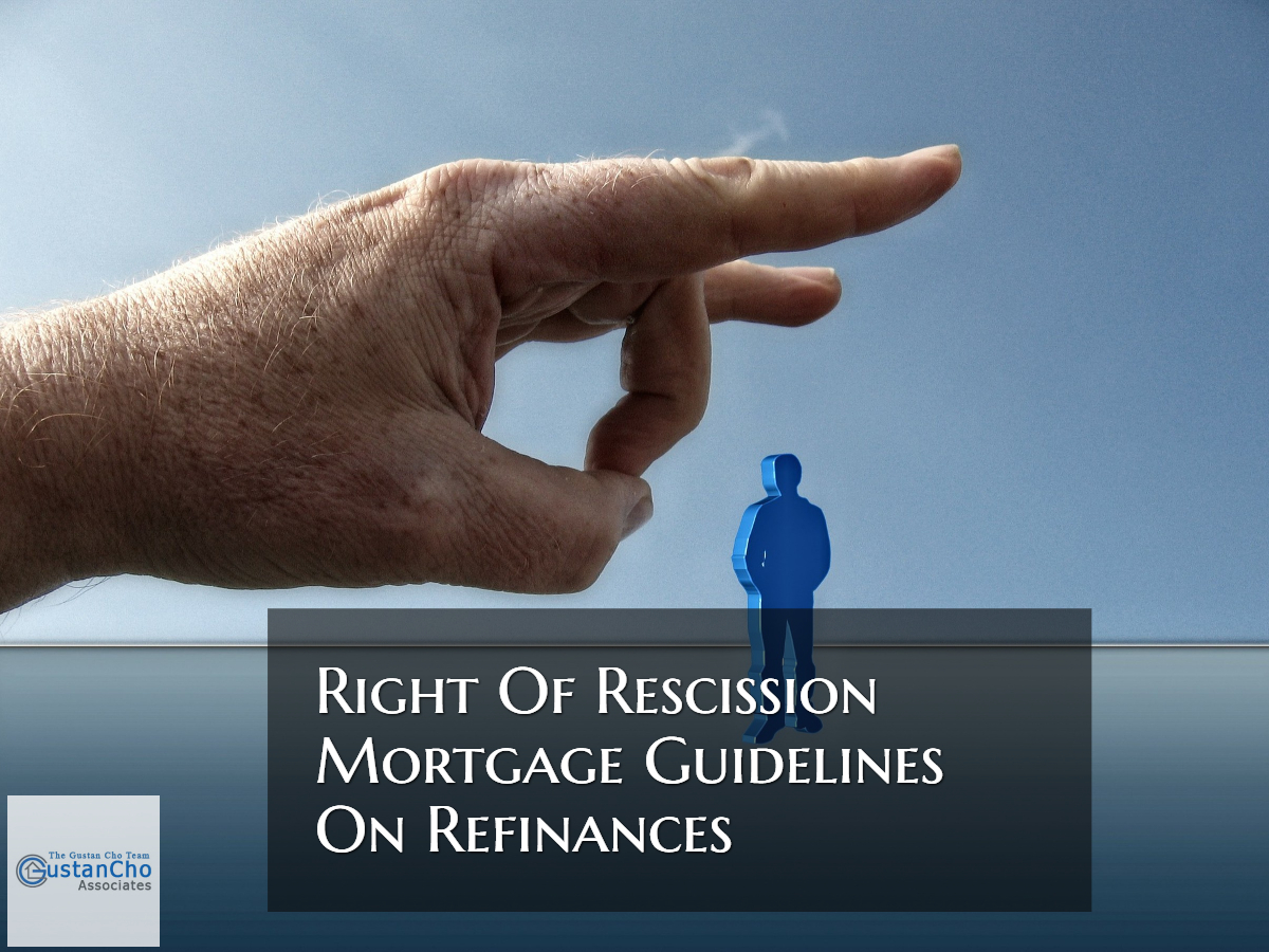 Right Of Rescission Mortgage Guidelines On Refinances