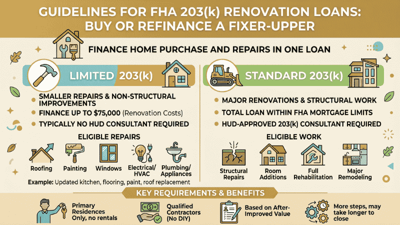 FHA 203(k) Renovation Loan Guidelines for Home Improvement 2 FHA 203(k) Renovation Loan