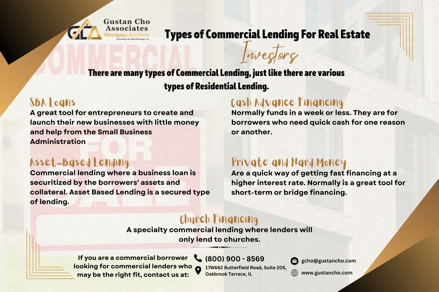 Types of Commercial Lending for Investors