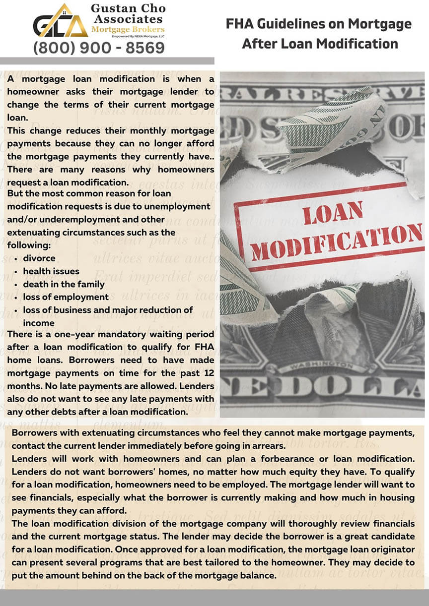 FHA Guidelines on Mortgage After Loan Modification