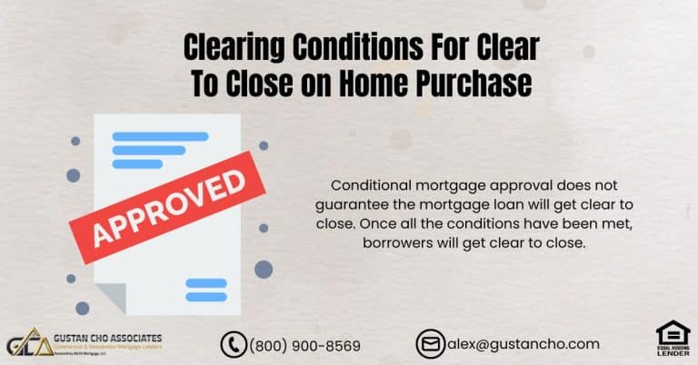 Clearing Conditions For Clear To Close on Home Purchase