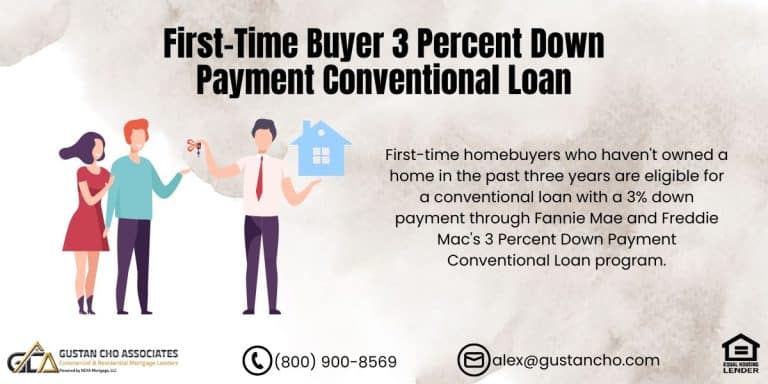 First-Time Buyer 3 Percent Down Payment Conventional Loan
