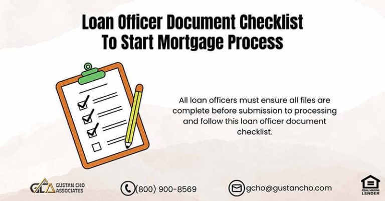 Loan Officer Document Checklist To Start Mortgage Process