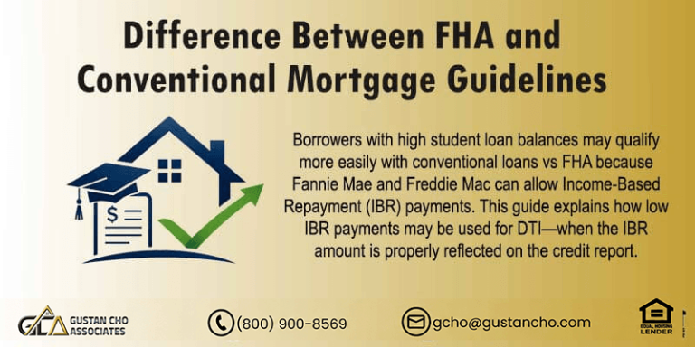 Difference Between FHA and Conventional Mortgage Guidelines