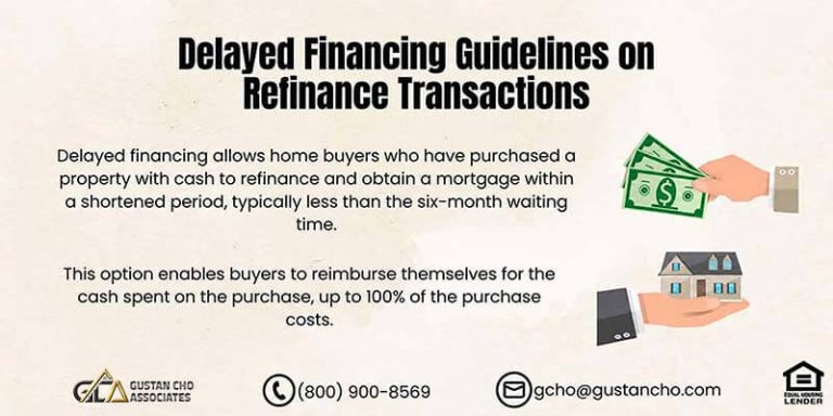 Delayed Financing Guidelines on Refinance Transactions