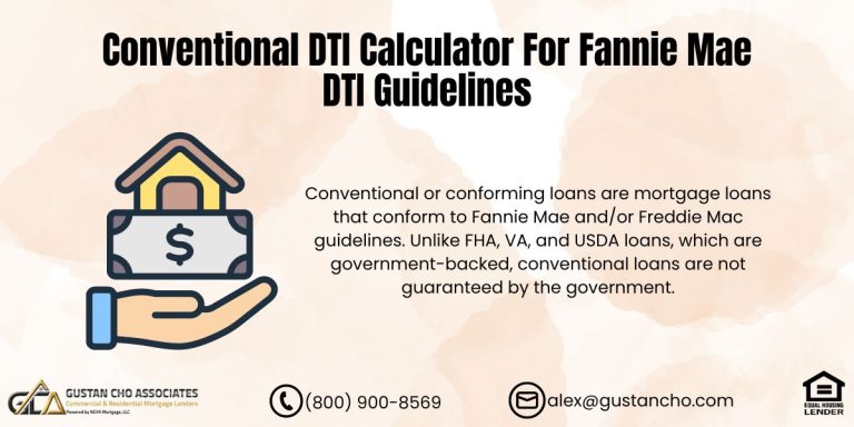 Conventional DTI Calculator For Fannie Mae DTI Guidelines
