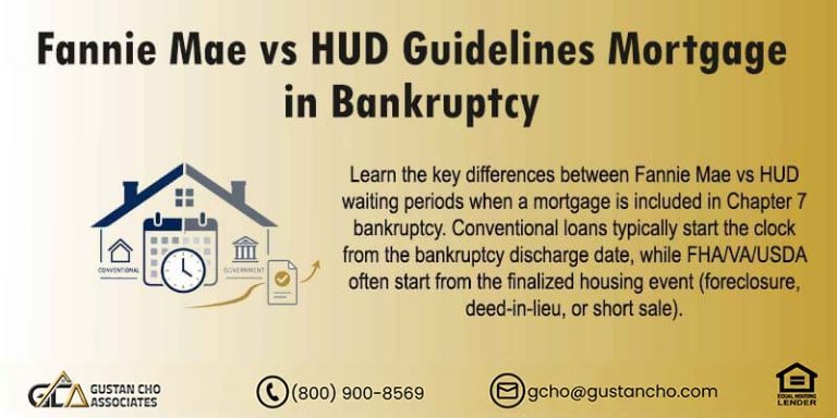 Fannie Mae vs HUD Guidelines Mortgage in Bankruptcy