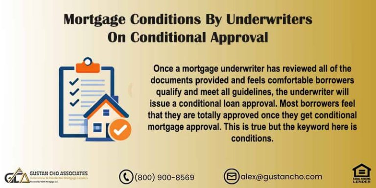 Mortgage Conditions By Underwriters On Conditional Approval