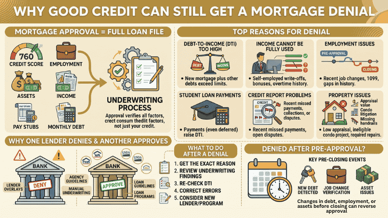 Can You Get Denied for a Mortgage With Good Credit? 2 Mortgage Denial with Good Credit