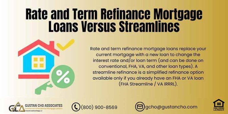 Rate and Term Refinance Mortgage Loans vs Streamlines