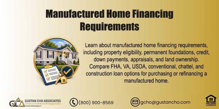 Manufactured Home Financing Requirements