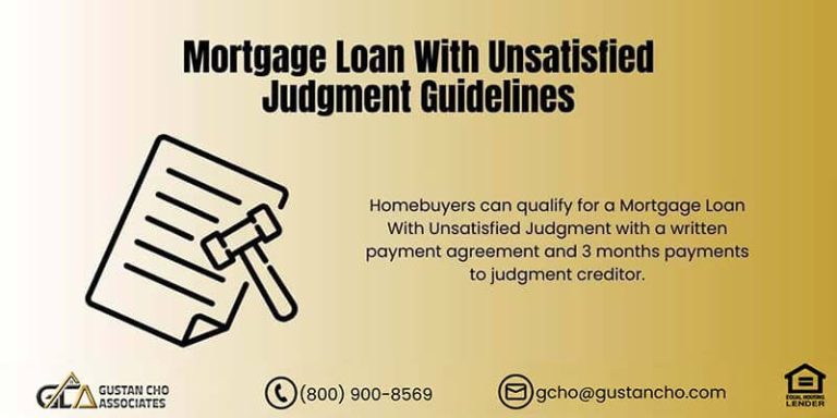 Mortgage Loan With Unsatisfied Judgment Guidelines