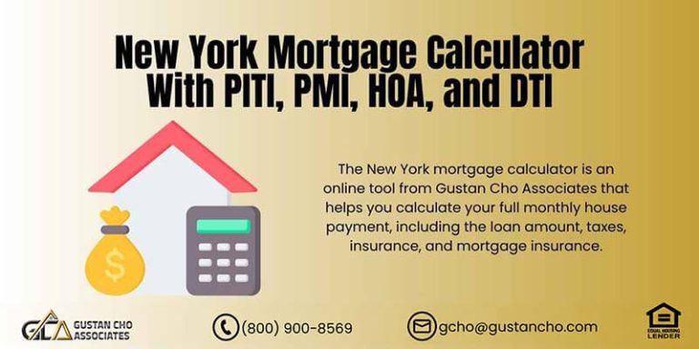 New York Mortgage Calculator With PITI, PMI, HOA, and DTI