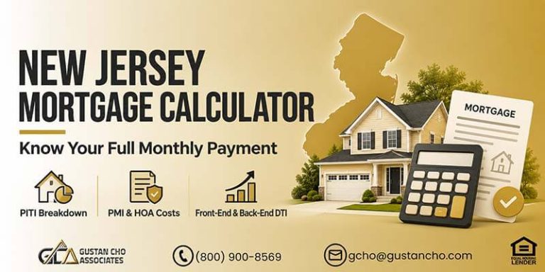 New Jersey Mortgage Calculator With PITI, PMI, HOA and DTI